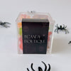 Image of candy cube with gummi spiders halloween candy