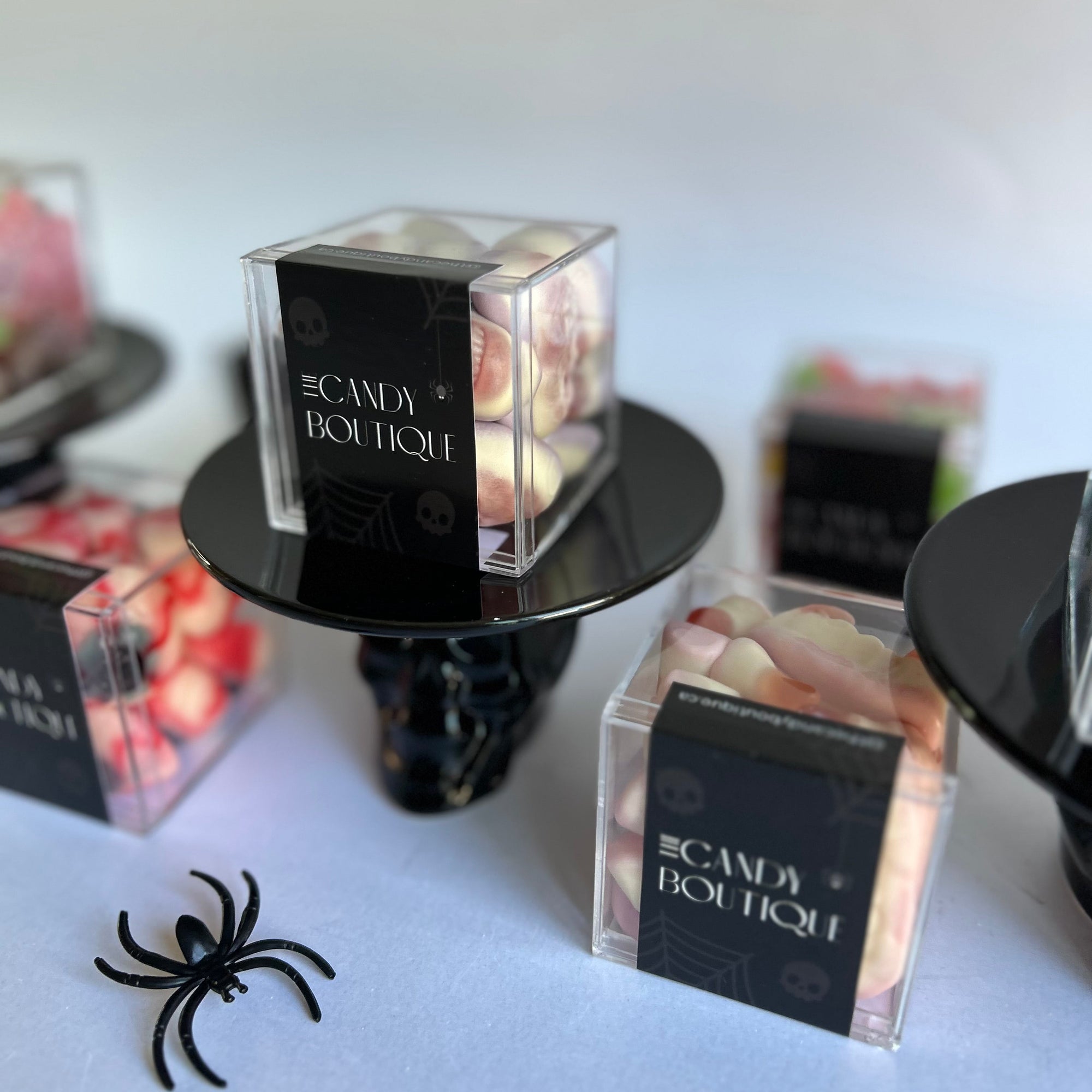 Halloween-themed gummy candy filled in a candy box