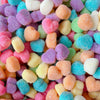 pastel coloured heart shaped gummy candy