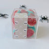 Image of candy cube with gummi brains halloween candy