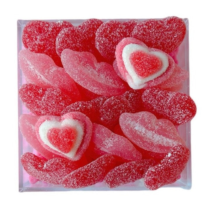 red and pink candy board