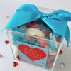 Mix of red and blue valentines themed gummy candy