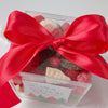 Candy Box with red white and green christmas themed gummy candy