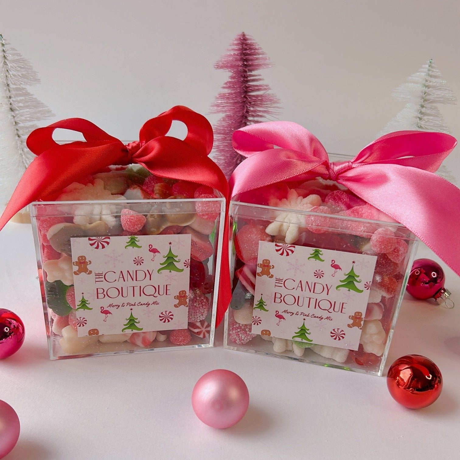 Pink, red and christmas themed candy box