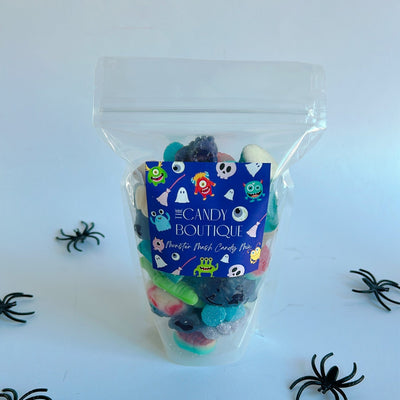Bag of colorful halloween-themed gummy candy