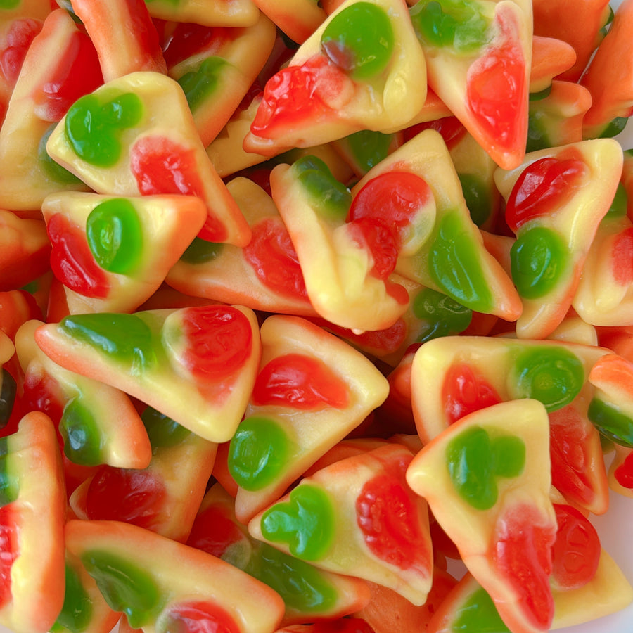 a pile of Pizza Sliced gummy candy