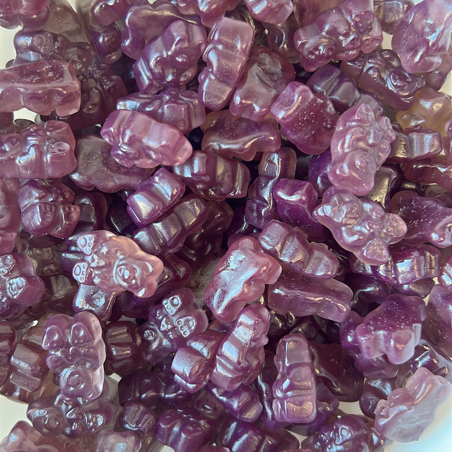 Grape flavoured gummy bears