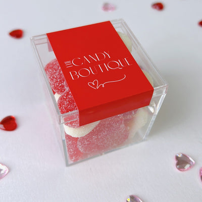 Candy Cube filled with Red and White Hearts for Valentine's day