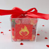 Valentines themed candy box full of sweet and spicy gummies