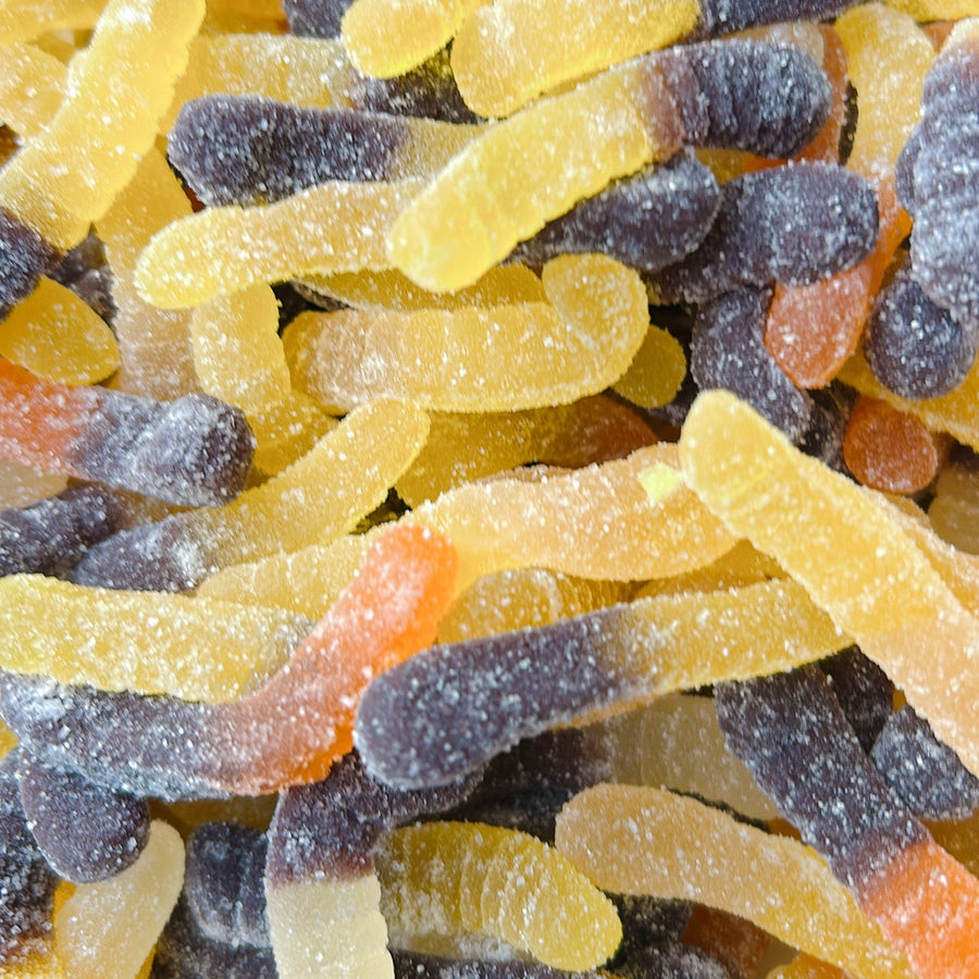 Sour gummi worms candy