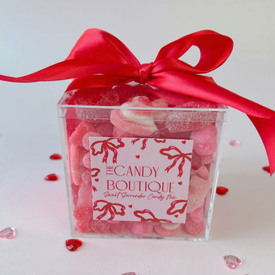 Mix of red and pink valentines themed gummy candy