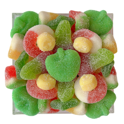 Small candy tray filled with assorted gummy candy