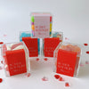 Valentine's themed candy boxes with gummy candy