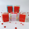 Valentine's themed candy boxes with gummy candy